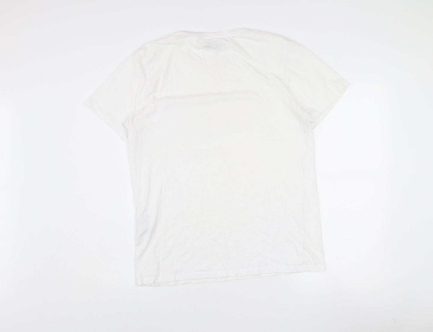 Jack & Jones Men's White Cotton Crew Neck Short Sleeve T-Shirt Size L