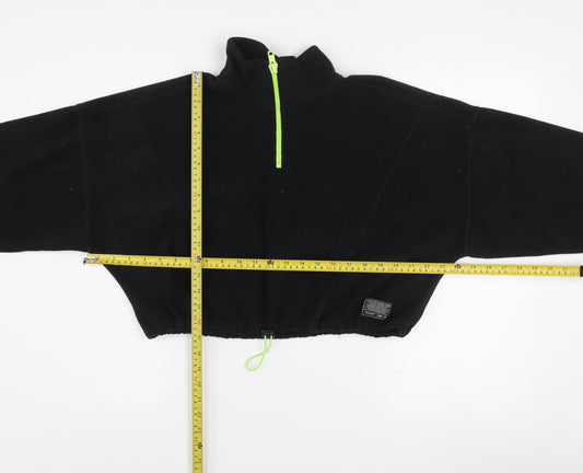 Y2K London Black Fleece Women's L 1/2 Zip Pullover Sweatshirt