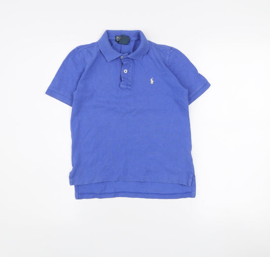 Ralph Lauren Boys Blue Polo Shirt Size 7 Short Sleeve Classic Fit
