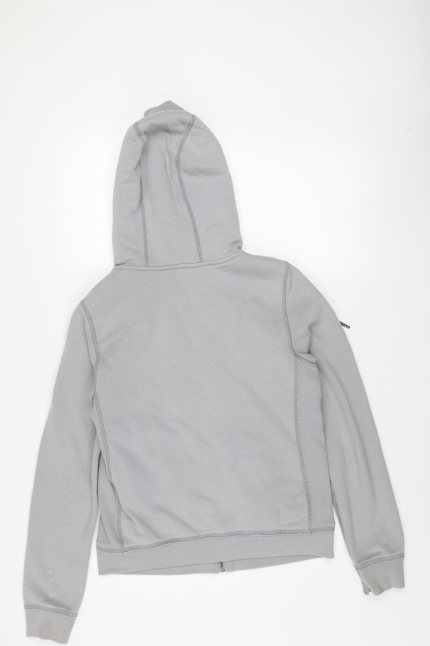 Abercrombie & Fitch Womens Grey Hooded Fleece Lined Zip Jacket S