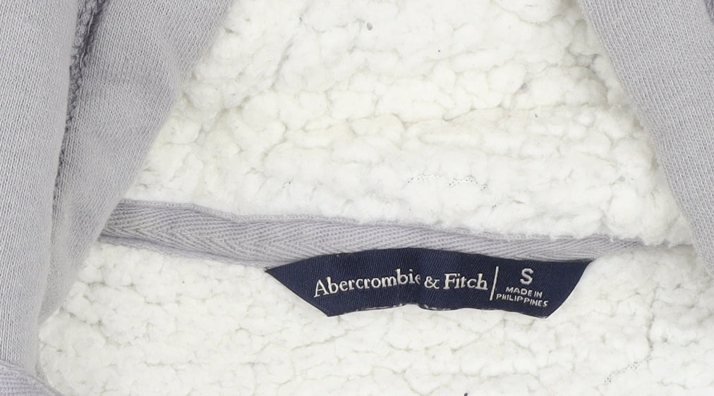 Abercrombie & Fitch Womens Grey Hooded Fleece Lined Zip Jacket S