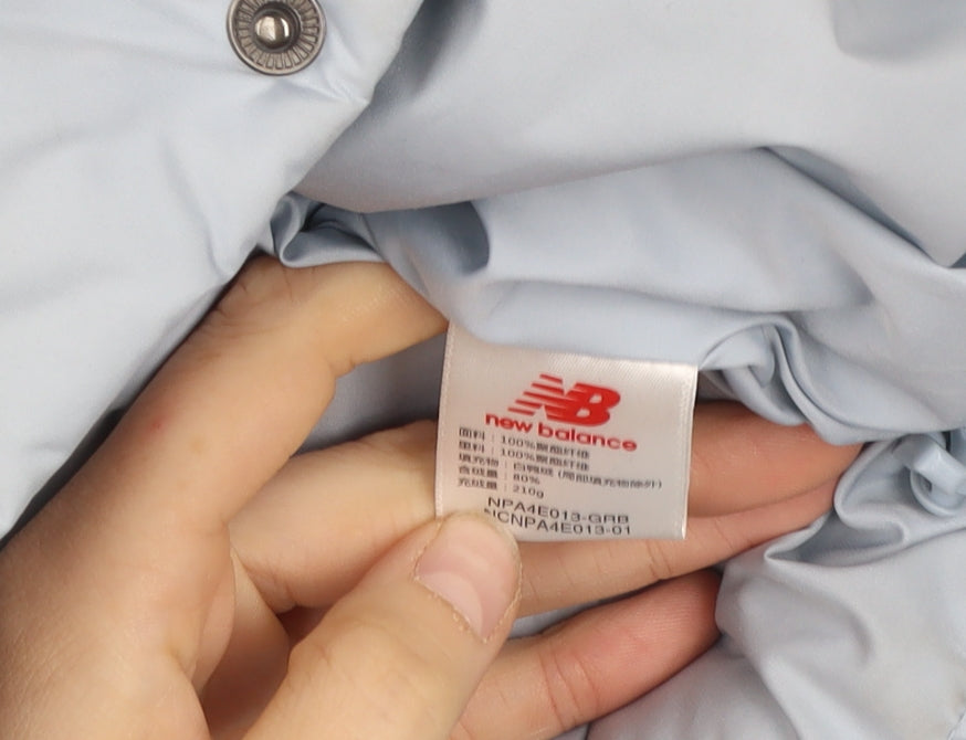 New Balance Women Blue L Puffer Jacket Winter Insulated Coat