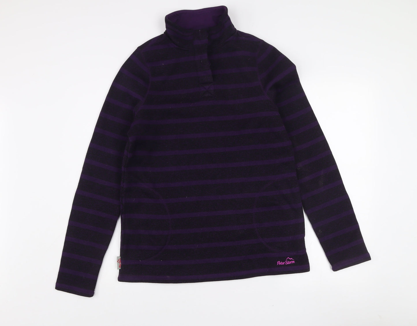 Peter Storm Womens Purple Stripe Size 14 1/2 Zip Fleece Sweatshirt