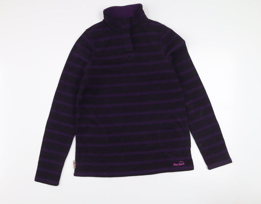 Peter Storm Womens Purple Stripe Size 14 1/2 Zip Fleece Sweatshirt