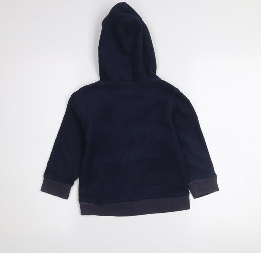 BabyGap Boys Navy Blue Pullover Hoodie Fleece 5 Years Athletic Dept Logo