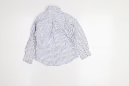 Ralph Lauren Boys Blue Striped Button-Up Long Sleeve Cotton Shirt 2 Years