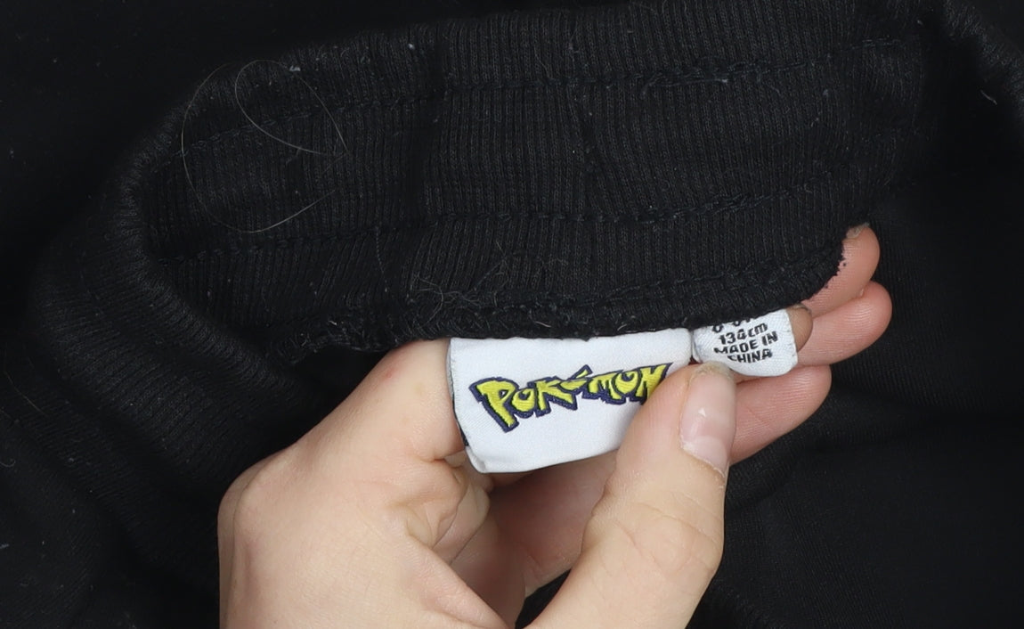 Additional view of Pokémon boys’ black jogger sweatpants 9-10 years elastic waist tapered fit
