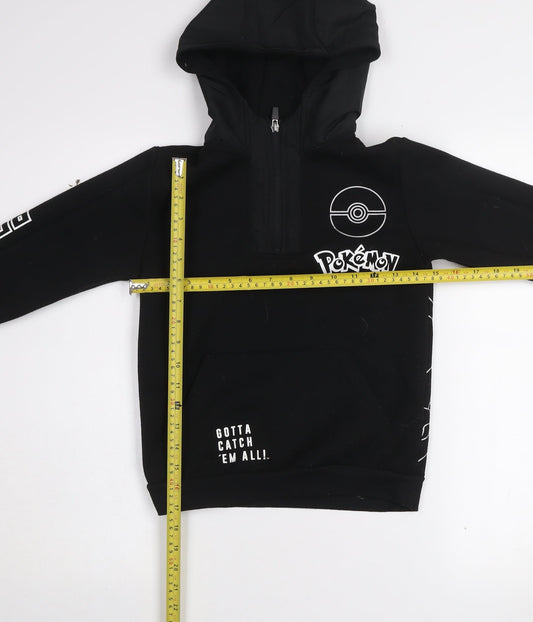 Pokémon Boys Black Charizard Half Zip Hoodie 8-9 Years 1/2 Zip Graphic Print