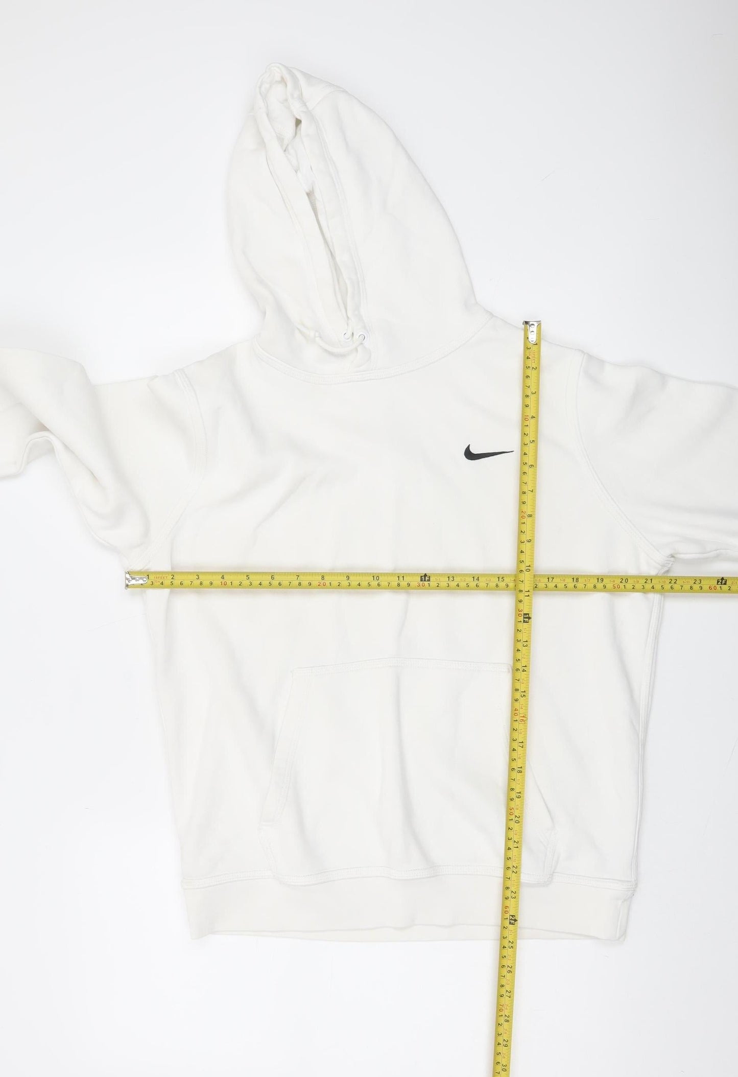 Nike Men's White Pullover Hoodie M Regular Fit Fleece Sweatshirt