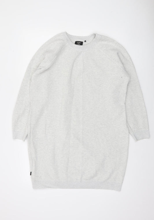 Superdry Women Grey Size 16 Crew Neck Long Sleeve Pullover Jumper