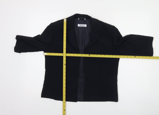 Marella Women's Black Regular Fit 3/4 Sleeve Lined Blazer Jacket UK 12