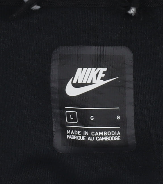 Nike Men's Black Large Full Zip Hoodie Cotton Blend Sportswear