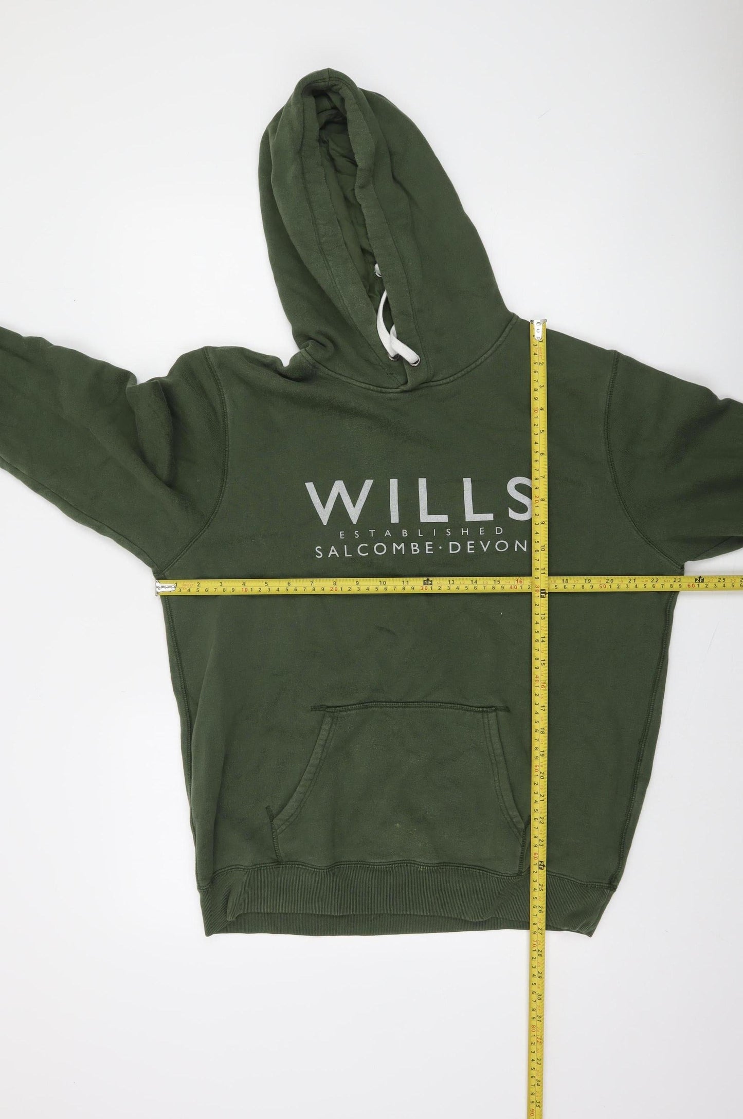 Jack Wills Men's Green Pullover Hoodie M Logo Fleece Sweatshirt