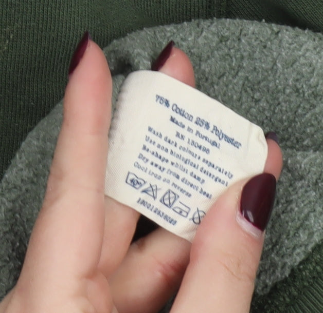 Jack Wills Men's Green Pullover Hoodie M Logo Fleece Sweatshirt