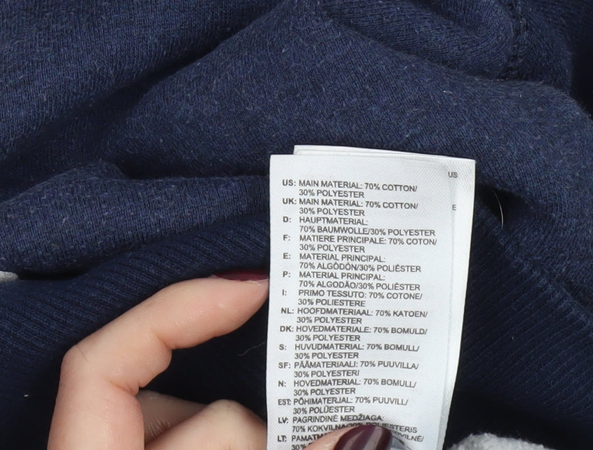 Adidas Mens Navy Blue Crew Neck Sweatshirt M Classic Logo Cotton Blend