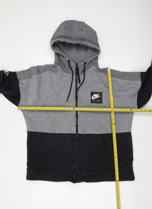 Nike Men's Grey Full Zip Hoodie L Sports Fleece Sweatshirt