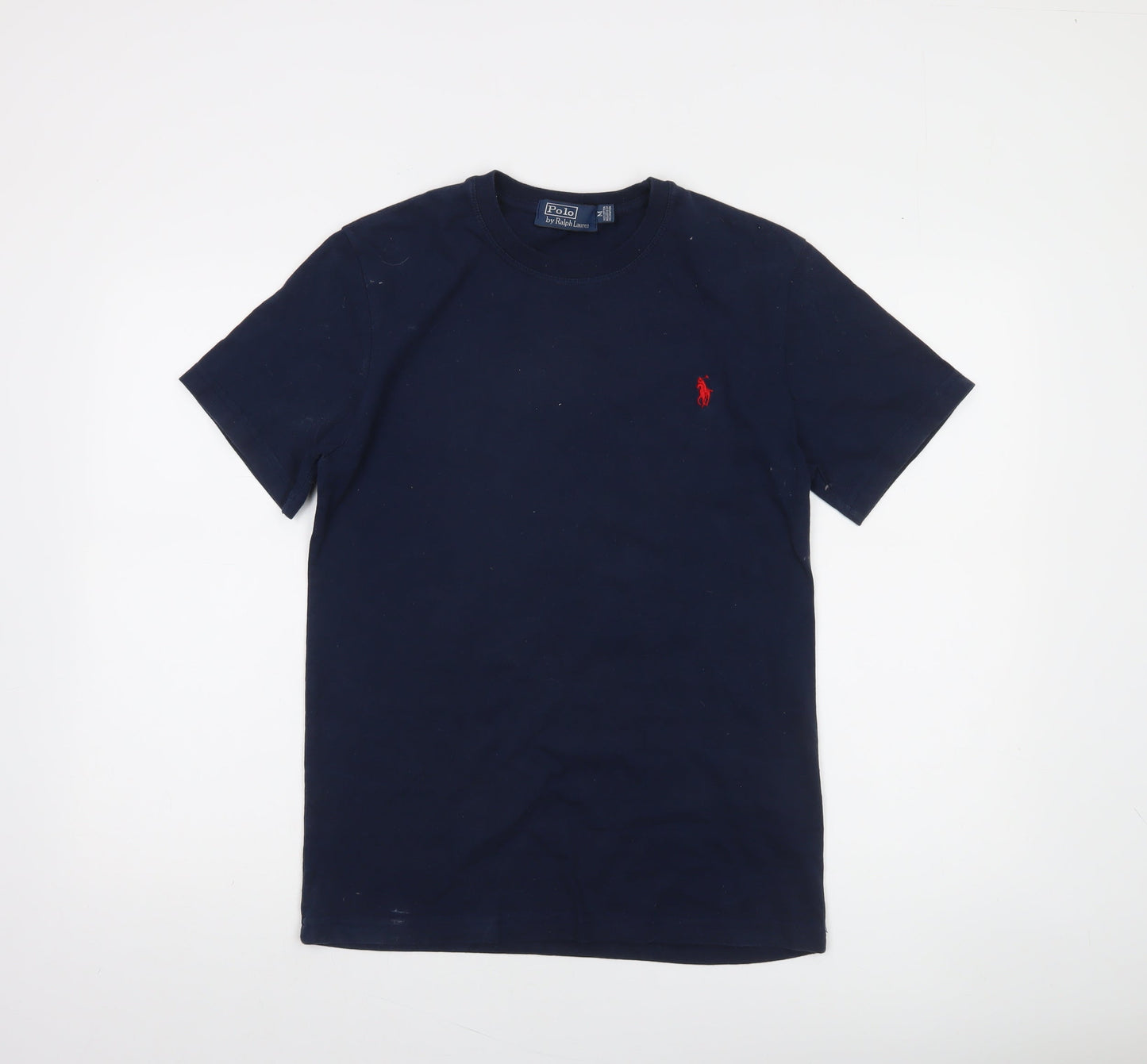 Ralph Lauren Men's Navy Blue Cotton Crew Neck Short Sleeve T-Shirt Size M