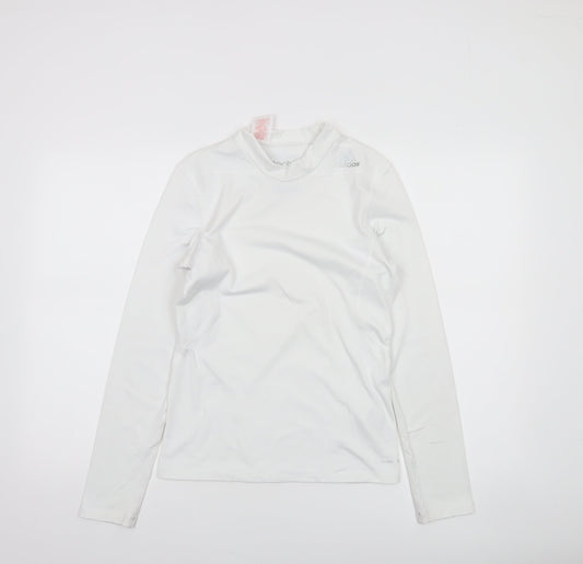 Adidas Boys White Techfit Climalite Long Sleeve Compression Top 13-14 Years
