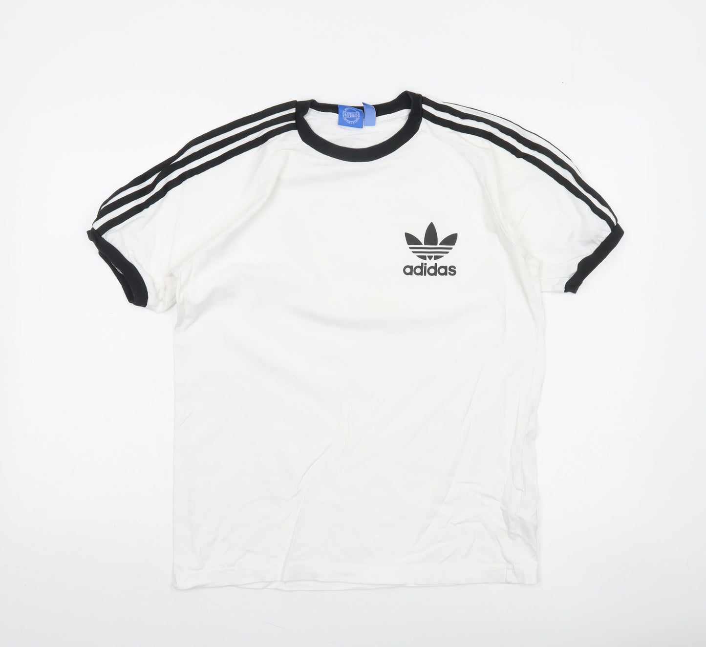 Adidas Women's White Black Ringer T-Shirt Size L Casual Sportswear