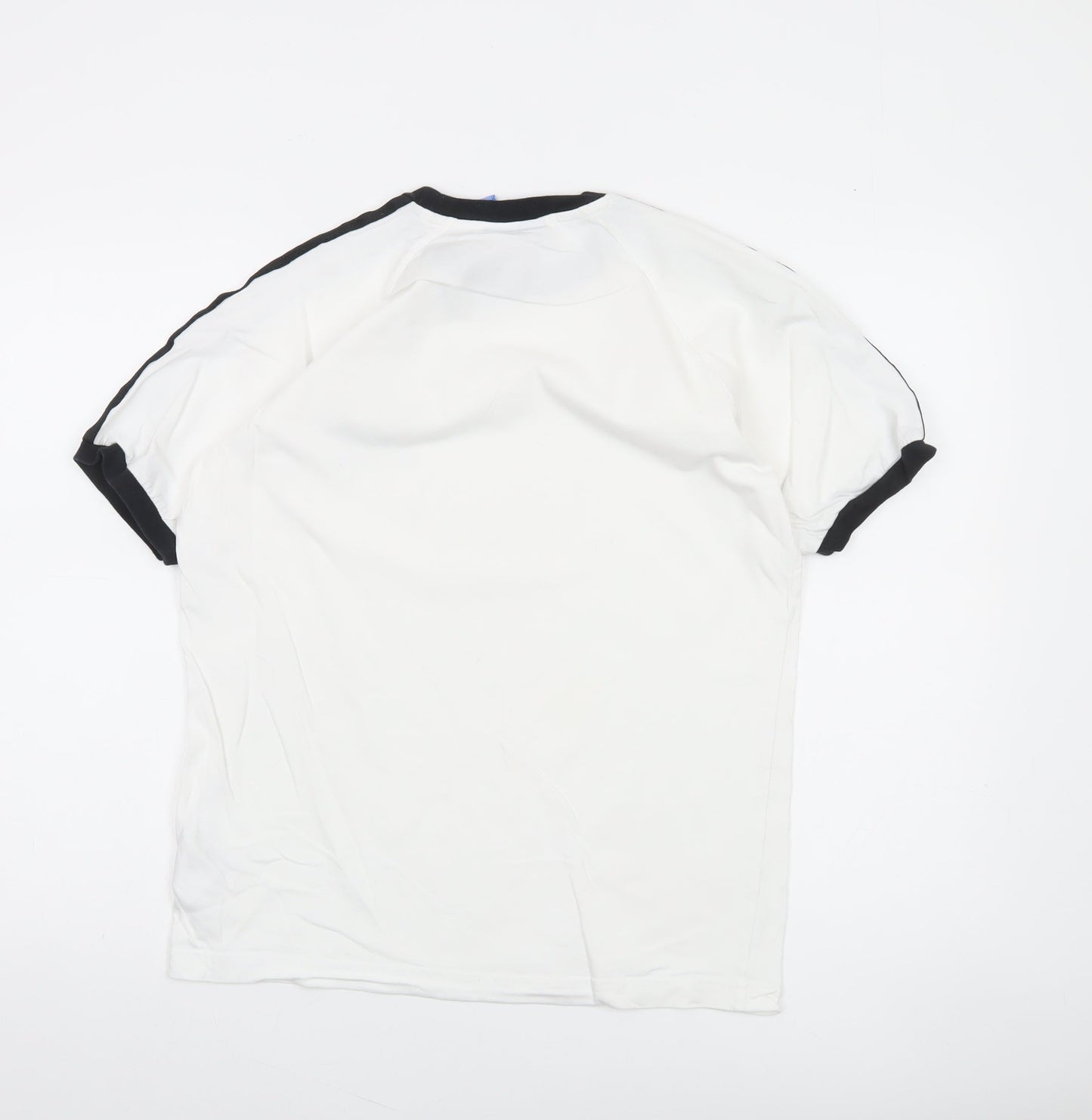 Adidas Women's White Black Ringer T-Shirt Size L Casual Sportswear