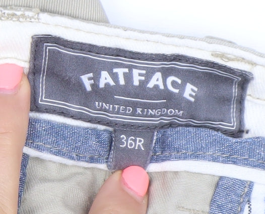 FatFace Men's Beige Chino Trousers 36R Regular Fit Cotton