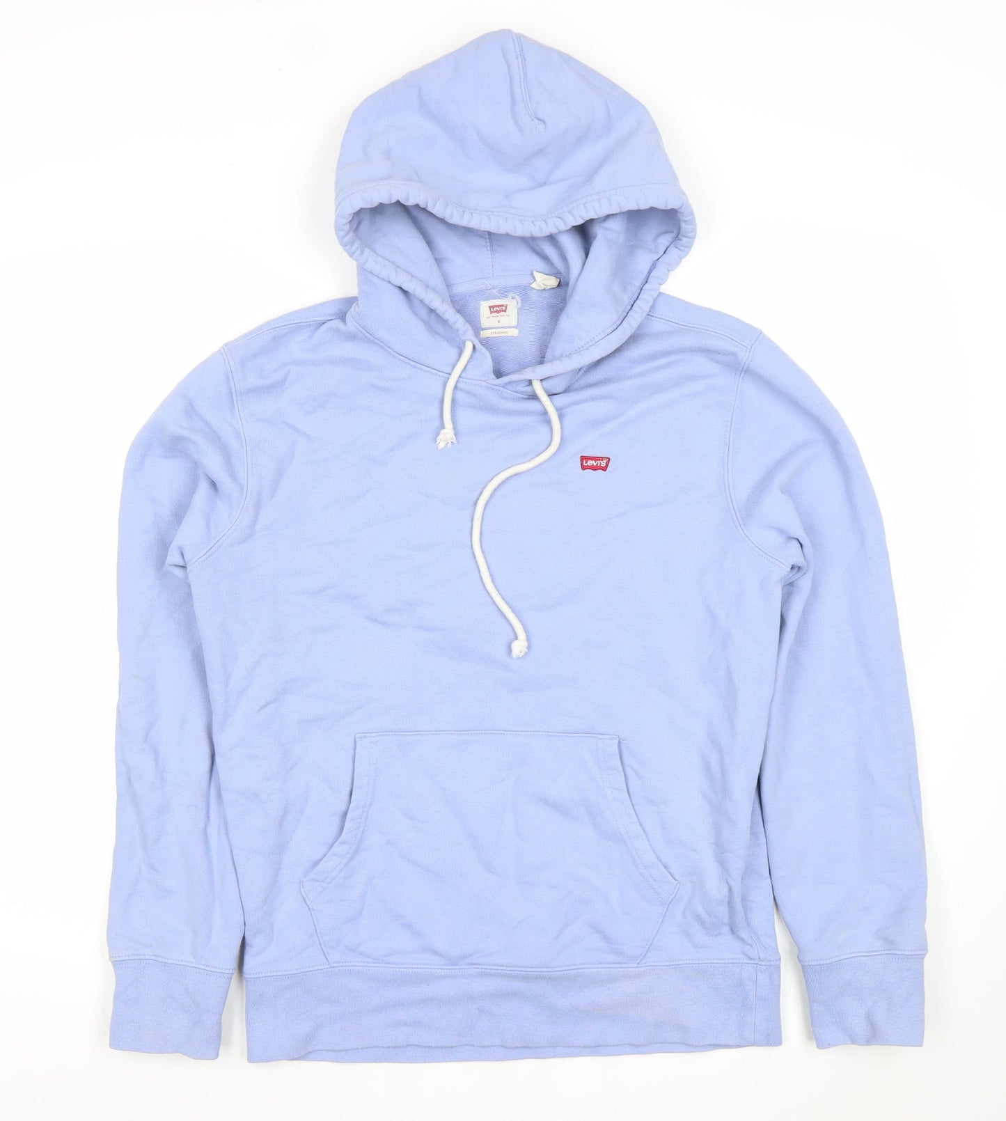 Levi's Men Blue Pullover Hoodie Size S Regular Fit Cotton Logo