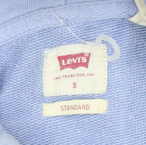 Levi's Men Blue Pullover Hoodie Size S Regular Fit Cotton Logo