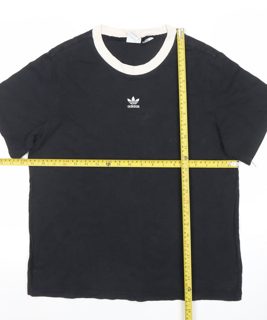 Adidas Women’s Black Ringer T-Shirt Size 12 Cotton Casual