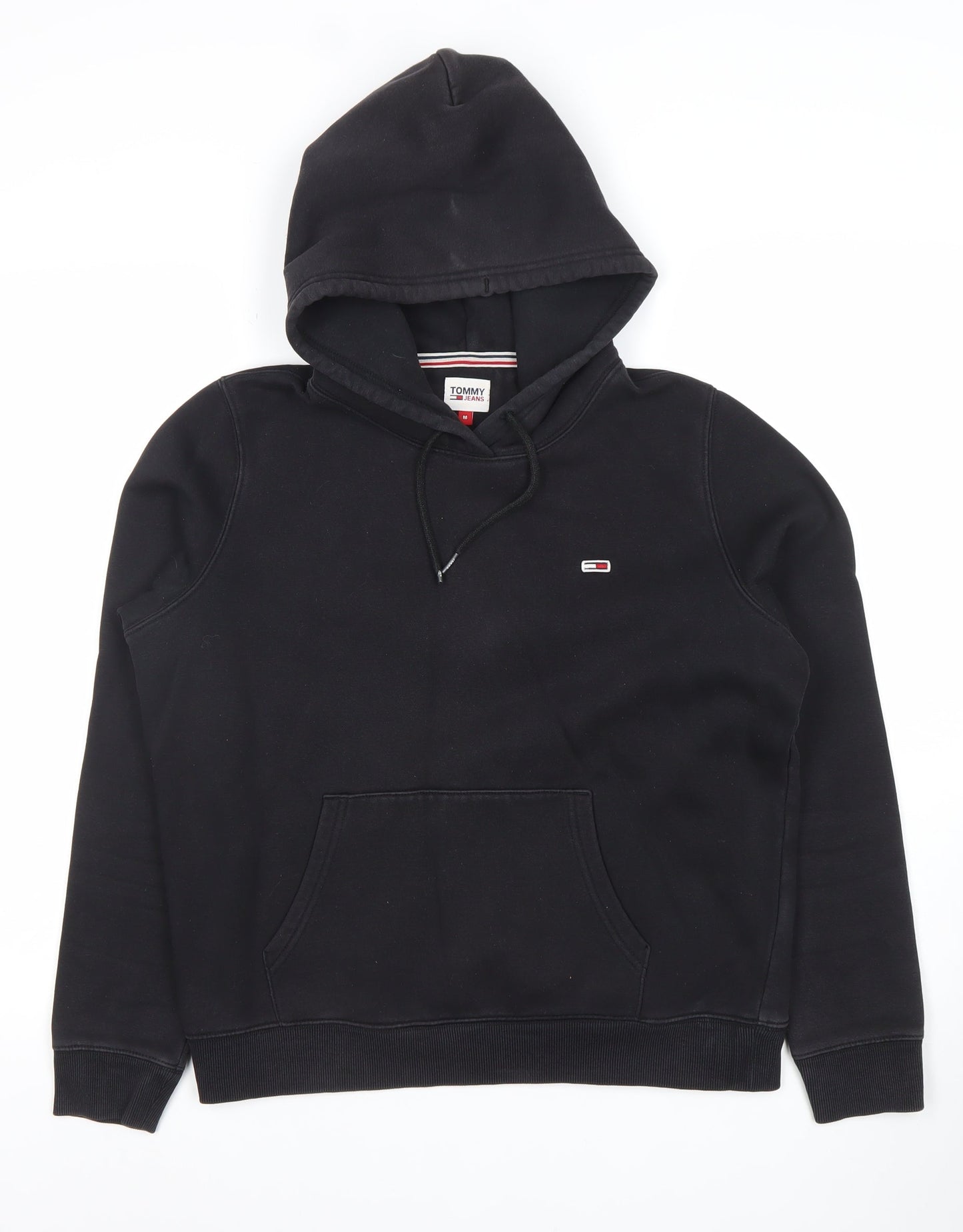 Tommy Jeans Women Black M Pullover Hoodie Cotton Blend