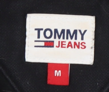 Tommy Jeans Women Black M Pullover Hoodie Cotton Blend