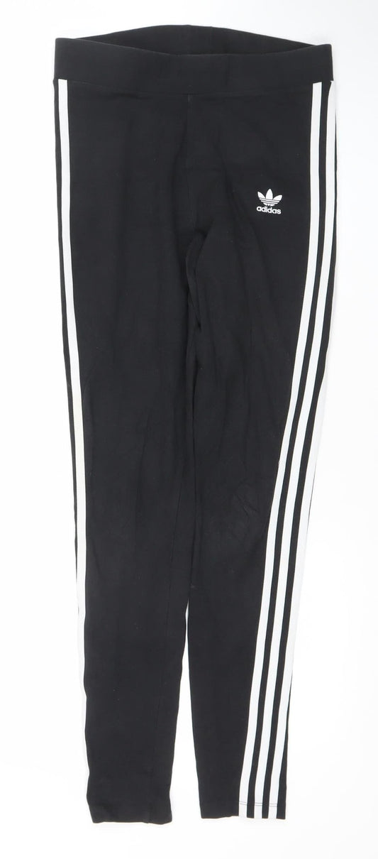Adidas Womens Black Size 12 Cotton Elastane Track Pants