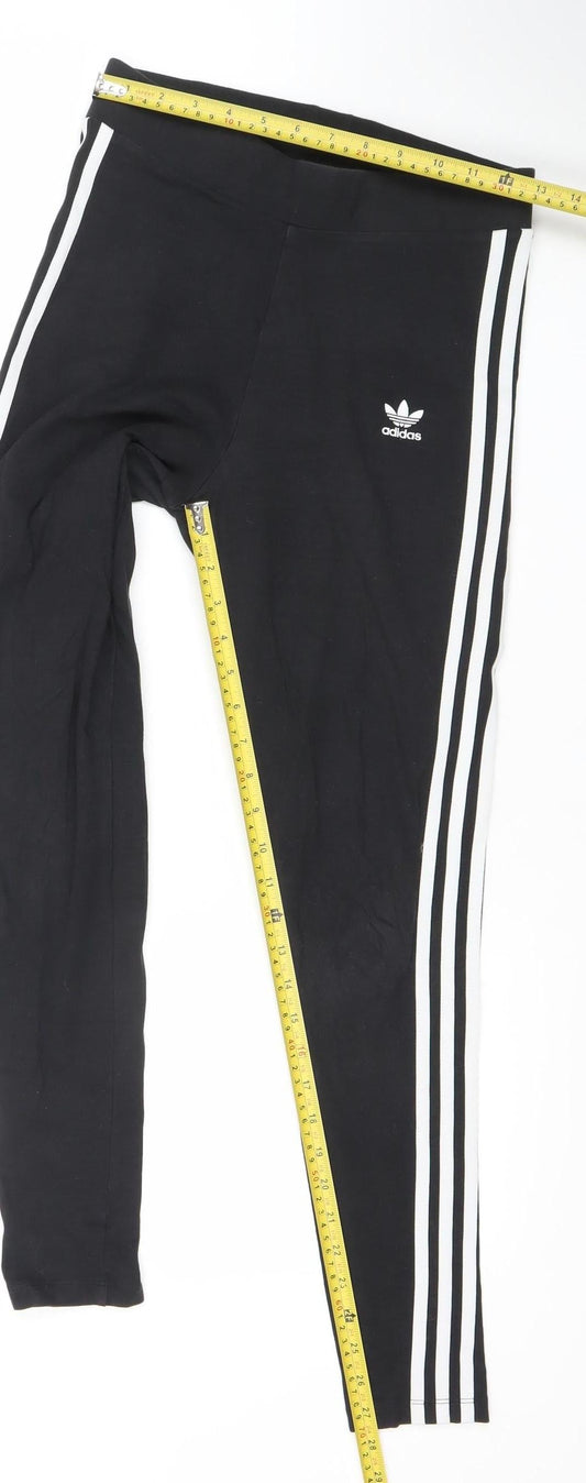 Adidas Womens Black Size 12 Cotton Elastane Track Pants