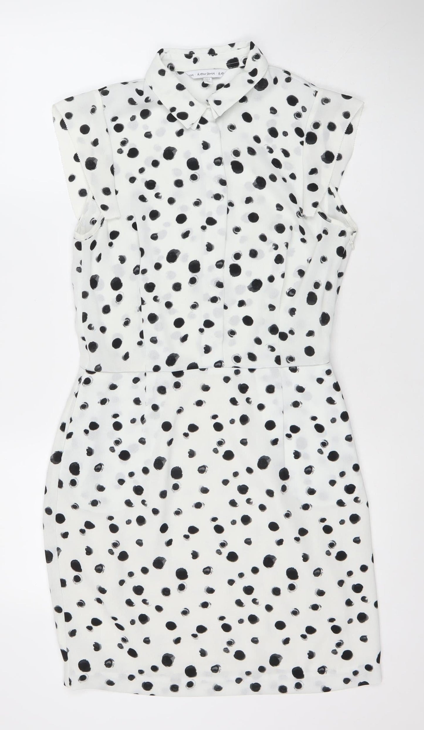 Boden Women’s White Polka Dot Viscose Sheath Dress Size 8