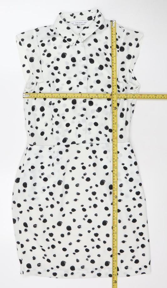Boden Women’s White Polka Dot Viscose Sheath Dress Size 8
