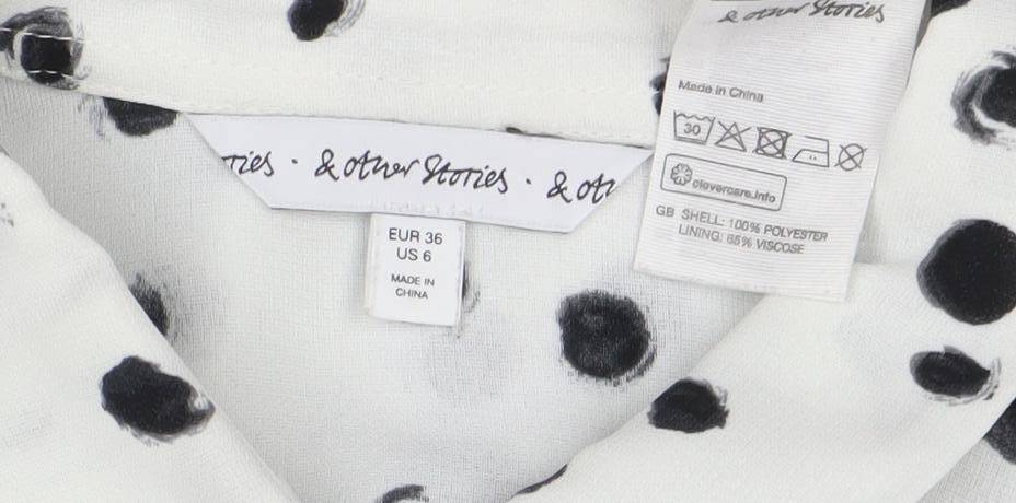 Boden Women’s White Polka Dot Viscose Sheath Dress Size 8