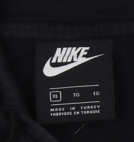 Nike Mens Black XL Pullover Hoodie Logo Sportswear Sweatshirt