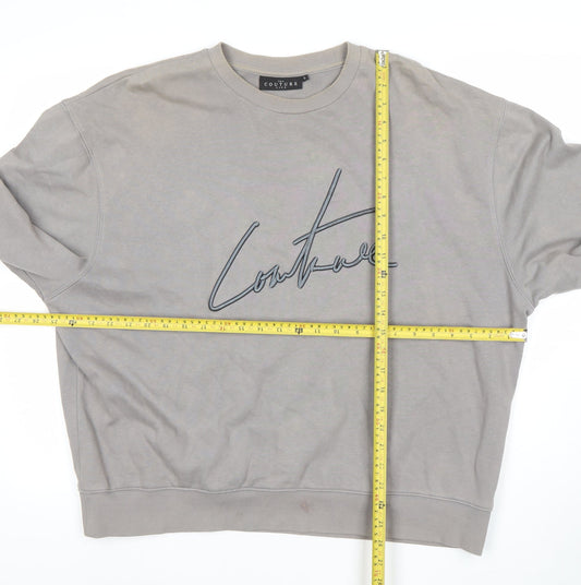 The Couture Club Mens Grey Logo Sweatshirt L Regular Fit