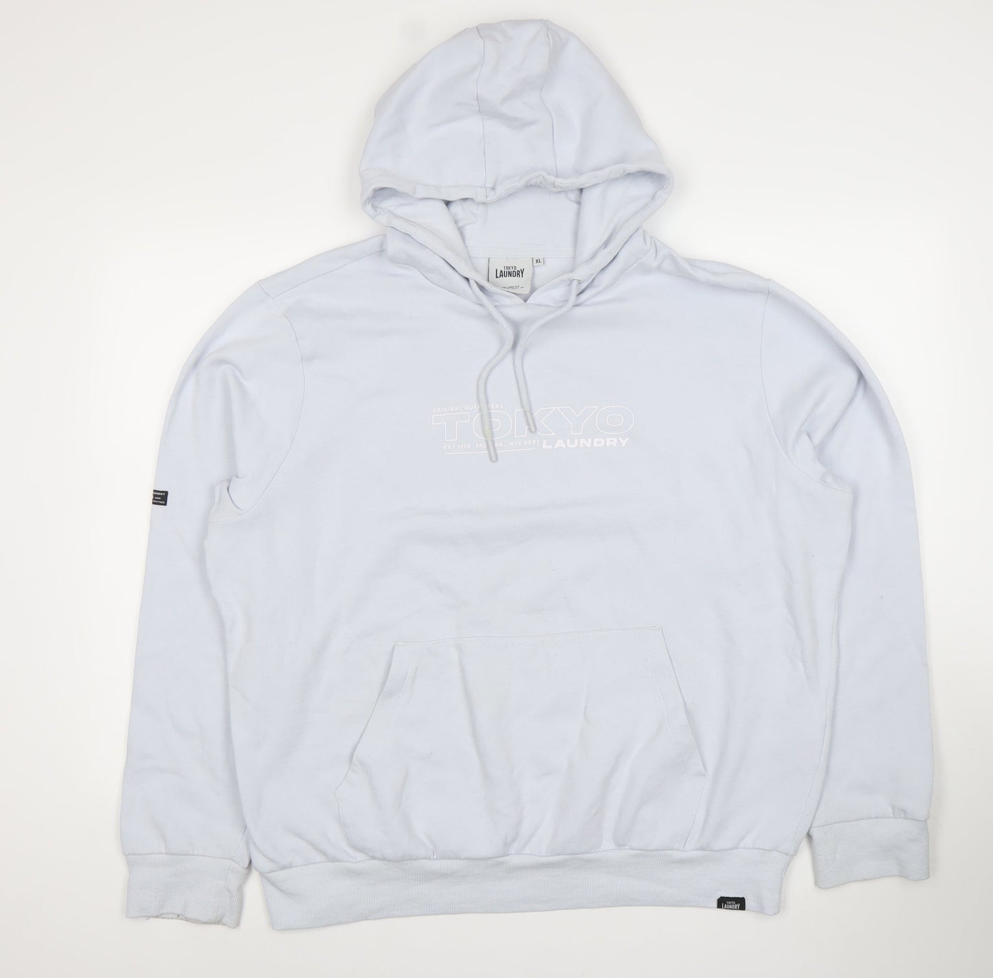 Tokyo Laundry Men's White Pullover Hoodie XL Hooded Sweatshirt