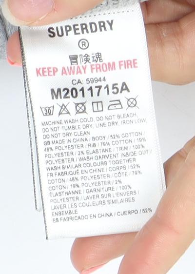 Superdry Mens Grey Full Zip Track Sweatshirt Jacket Size L