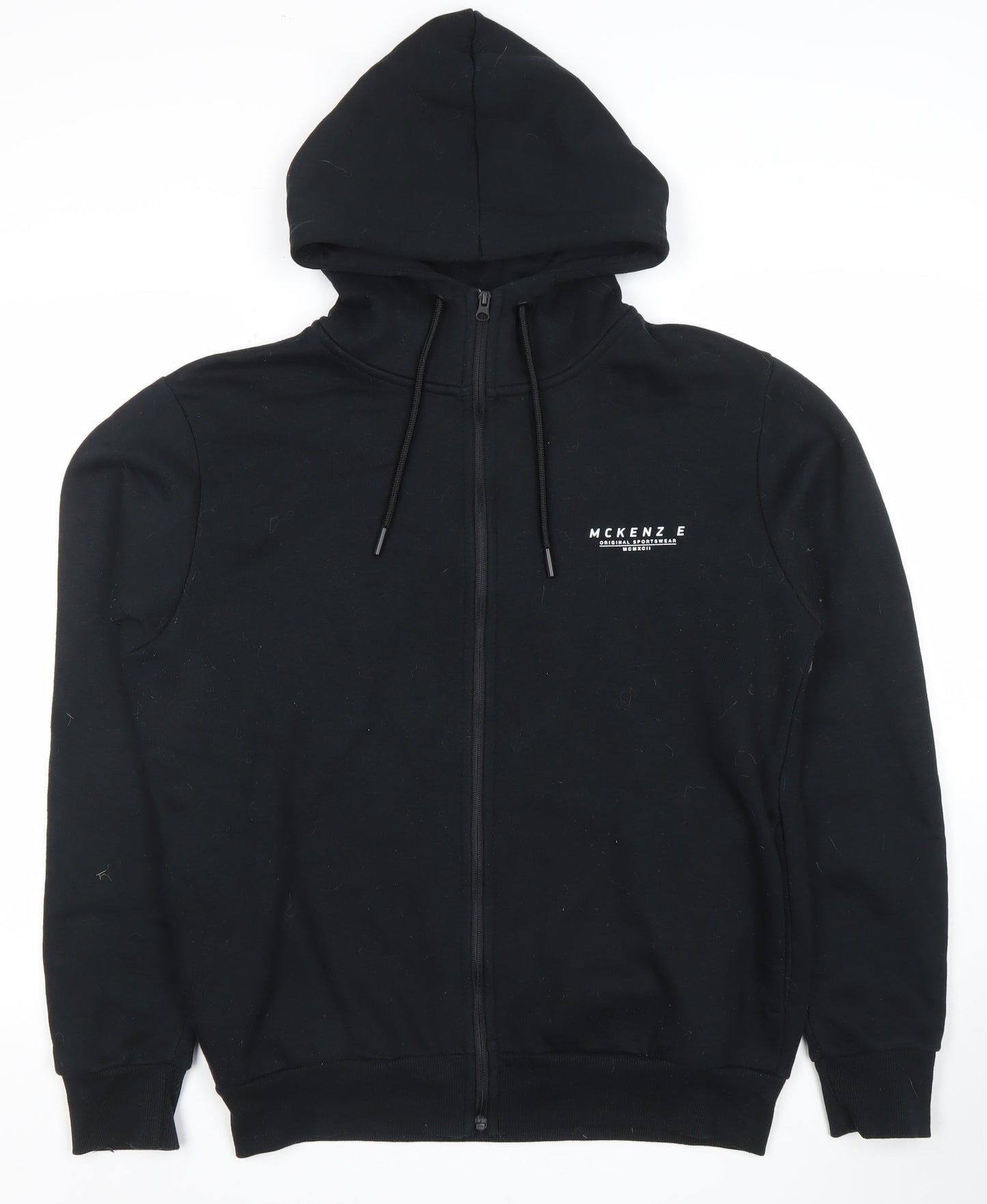 McKenzie Womens Black Full Zip Hoodie Size L Cotton Blend