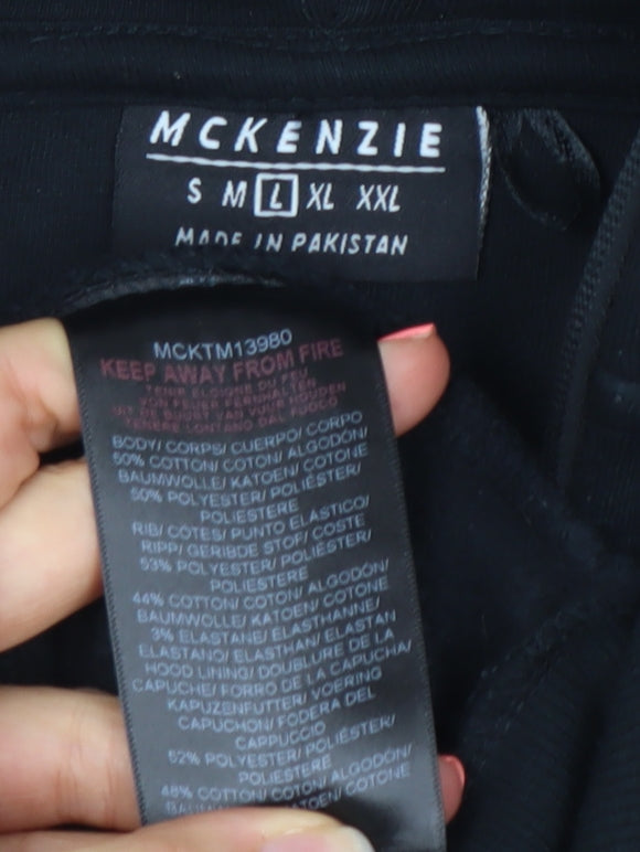 McKenzie Womens Black Full Zip Hoodie Size L Cotton Blend