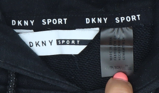 DKNY Sport Women's Black Pullover Hoodie XS Cotton Blend