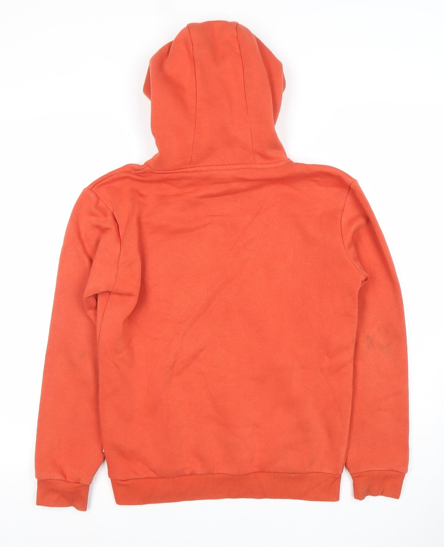 Quiksilver Womens Orange Pullover Hoodie M Cotton Blend Logo Print