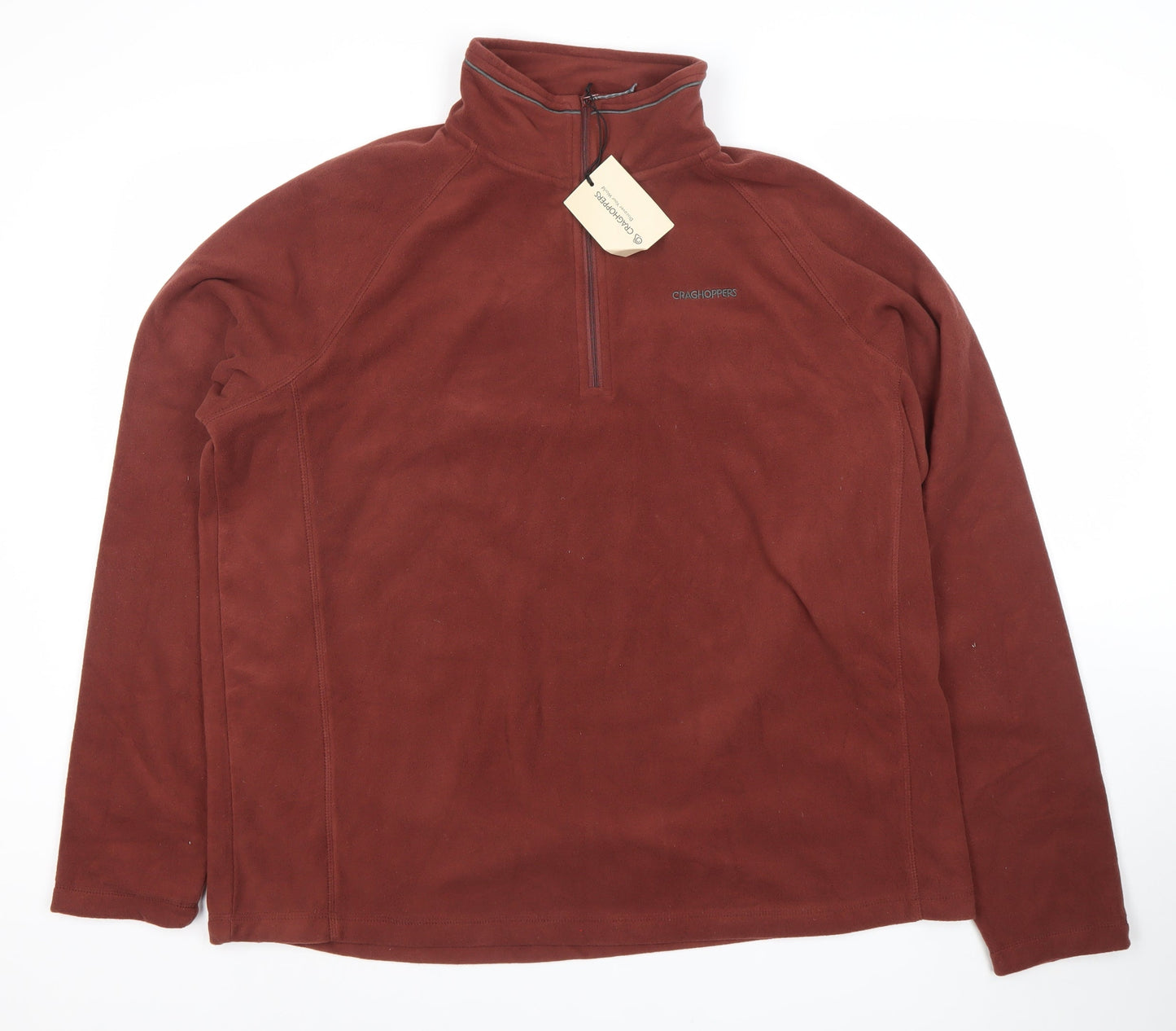 Craghoppers Men's Brown 2XL Fleece 1/4 Zip Pullover Sweatshirt