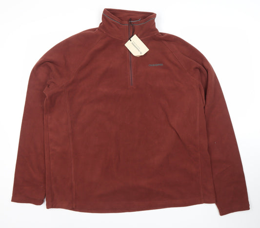 Craghoppers Men's Brown 2XL Fleece 1/4 Zip Pullover Sweatshirt