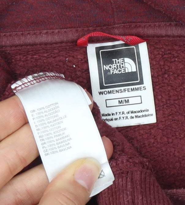 The North Face Womens Burgundy Hoodie Medium 100% Cotton Pullover