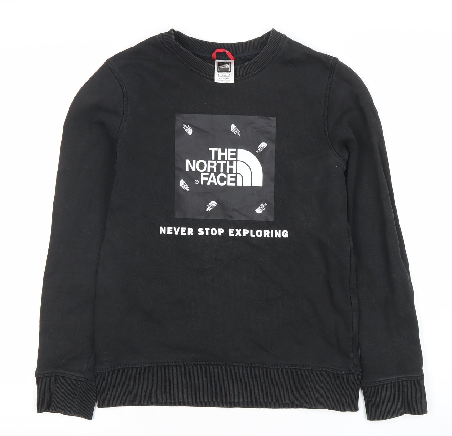 The North Face Boys Black Large Crew Neck Pullover Sweatshirt