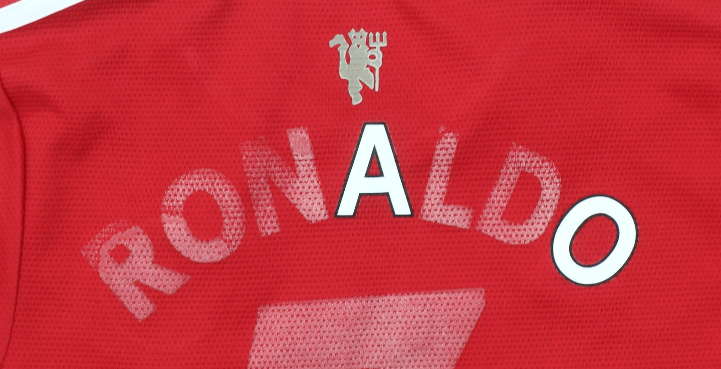 Adidas Boys Manchester United Red Football Jersey Ronaldo 7 T-Shirt Size 8 Years