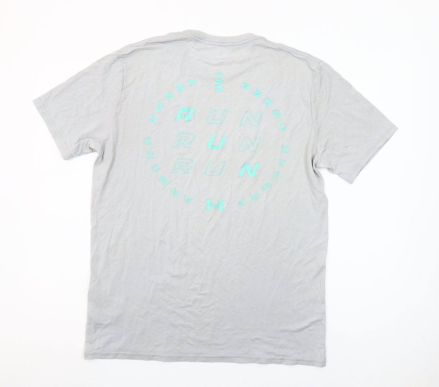 Under Armour Men's Grey RUN Graphic Short Sleeve T-Shirt M