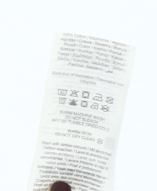 Jack & Jones Mens White Graphic Print Cotton Crew Neck T-Shirt L